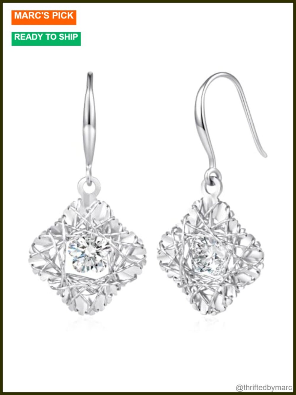 925 Sterling Silver Hand Woven Dangle Earrings for Women